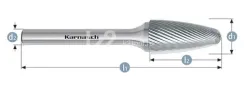 Борфреза Karnasch форма F (парабола с закругленной головкой), твердосплавная
