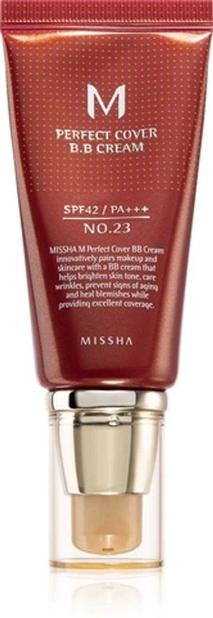 Missha M Perfect Cover - Крем ВВ с высокой защитой от УФ-лучей оттенок No. 23 Natural Beige SPF42/PA+++, 50 ml