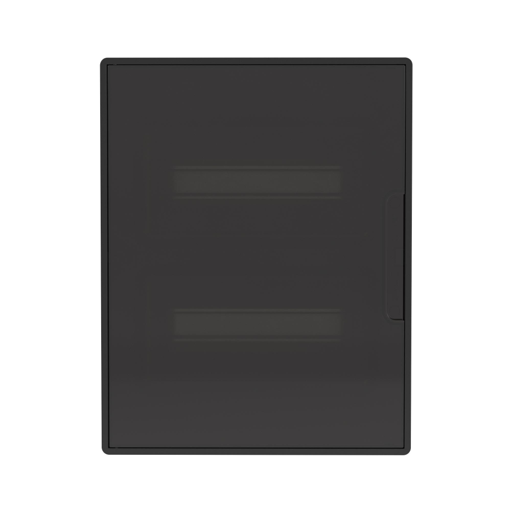 Щиток 24 мод встраиваемый для полых стен FRAME, черный, с тонированнойдверцей, с 4 шинами PEN (2шт на 8 отв. и 2шт на 6 отв.)