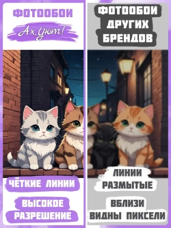 3D Фотообои милые аниме котики