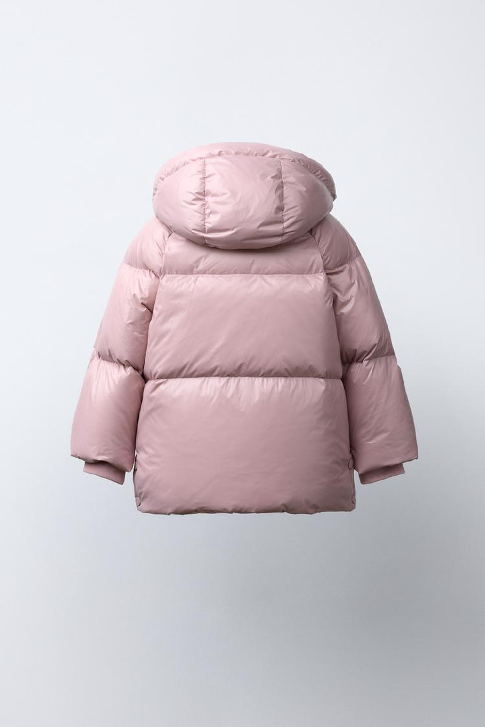 ZARA ПУХОВИК ИЗ ПЕРА И ПУХА WATER REPELLENT И WIND RESISTANT, РОЗОВЫЙ