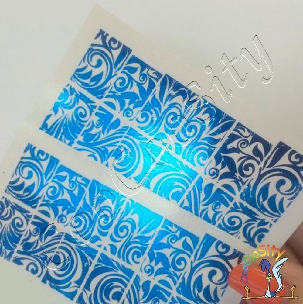 Фольгированный слайдер-дизайн для ногтей Ф20 синий