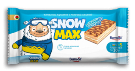 Бисквитное пирожное "Snow Max" с молочной начинкой 30г. Витьба