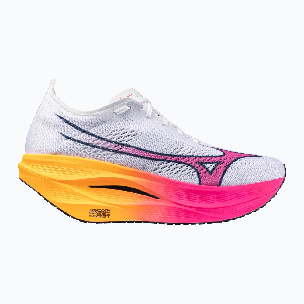Кроссовки для бега Mizuno Wave Rebellion Pro 3 white/pink tetra/tang orange