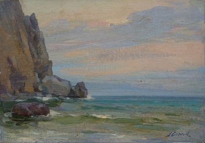 Картина Стрелова А.Е. "Серый день" холст/картон/масло 35х50