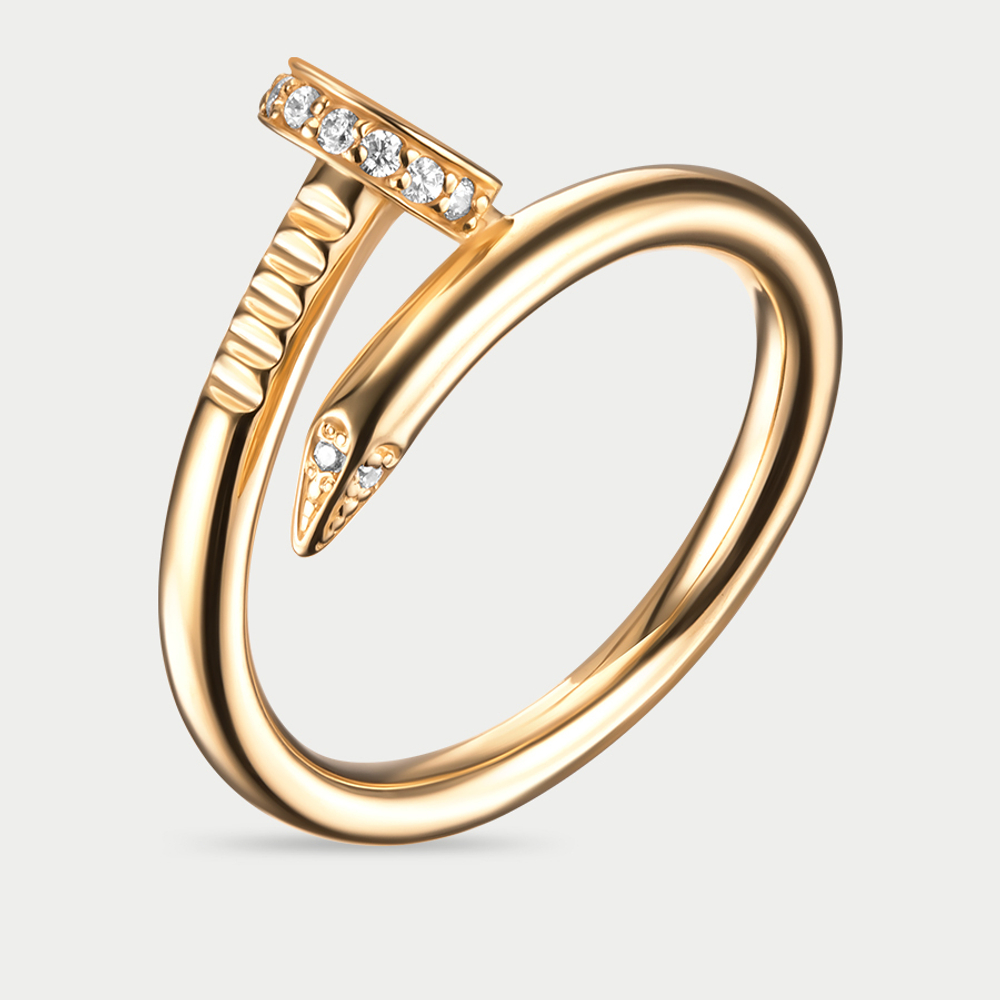 Женское кольцо из желтого золота 585 пробы с фианитами (арт. КФ 1076ЖЗ)