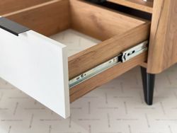 Тумба прикроватная Адам (Дуб крафт золотой/Белое дерево)