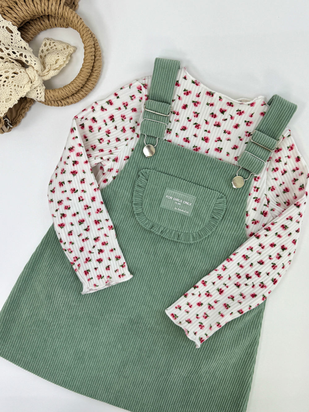 Сарафан из вельвета, цвет оливковый