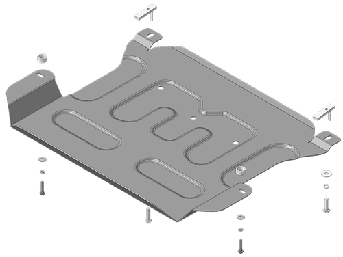 Усиленная защита Motodor картера двигателя, кпп (дополнительный щит). 2 мм, сталь. для Hyundai Tucson 2021-н.в.,KIA Sportage 2022-н.в. арт.70903