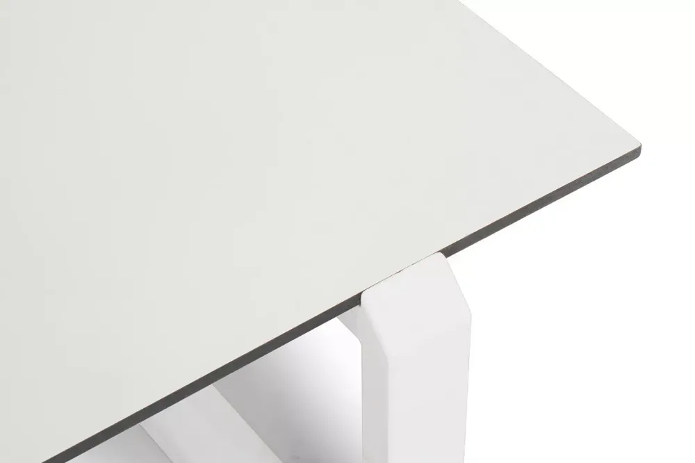 "Варадеро" журнальный стол из HPL 110х60 H43, каркас алюминий белый муар, цвет столешницы "молочный"