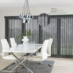 Вертикальные тюлевые жалюзи "Вальс" с карнизом Стандарт без декоративной планки, ткань коллекции Шуберт, цвет 9518 серый уголь