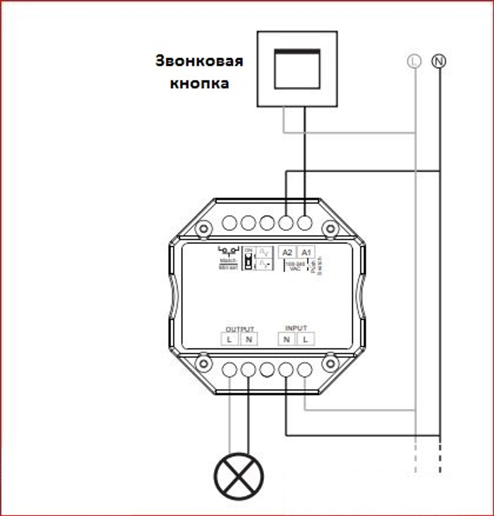 Диммер-таблетка Triac,  управление через  BT+RF+Push,  питание 230В,  1-но канальный,  максимальная мощность LED 200Вт