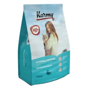 Сухой корм Karmy Hypoallergenic для для взрослых кошек, склонных к пищевой аллергии, с уткой