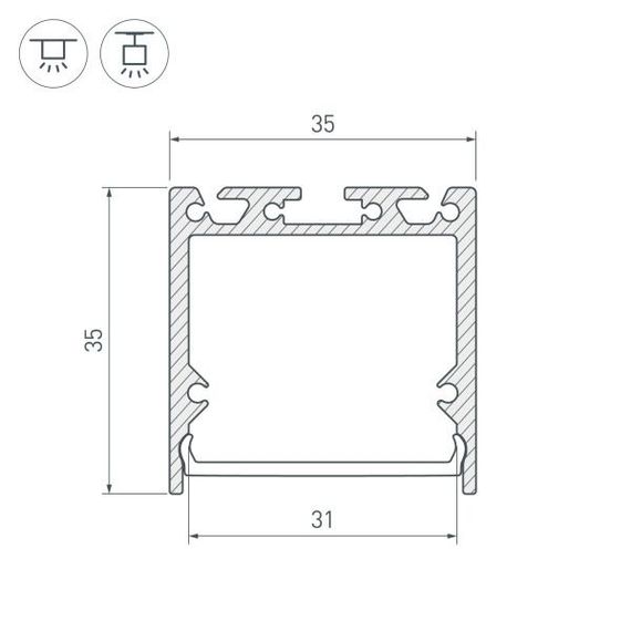 Профиль Arlight SL-Line-3535-3000 Anod 036196