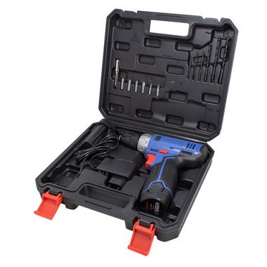 Шуруповерт аккумуляторный 12V,1.3Ah патрон 0,8-10мм(2 шт Li-ion, индикатор зарядки .сверло 1.5,2,3,4,5,6мм.биты PH1,2 PZ1,2,SL5,6 и битодержатель) в к RockForce##Rock FORCE RF-BT-CD11-A1 12V