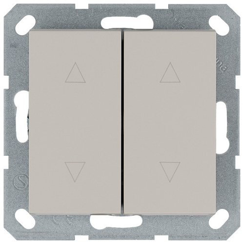 Выключатель двухклавишный для штор 10A 250V~ с накладкой, цвет Тауп