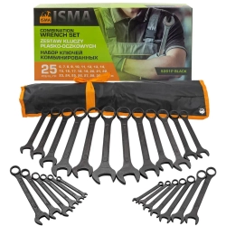 Набор ключей комбинированных 25пр. (6-28, 30, 32мм),на полотне ISMA ISMA-5261P BLACK
