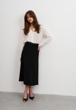 Блуза с черной планкой, молочная