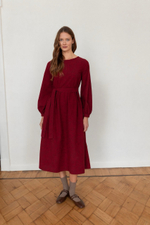 Платье Аврора из фланели для беременных и кормящих, Вишневый с цветами