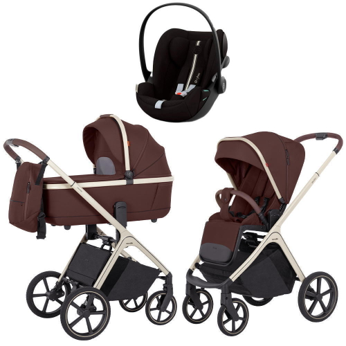 Коляска Carrello Vector CRL-6550 и автокресло Cybex Cloud G i-Size Moon Black Plus 3 в 1 Sienna Beige