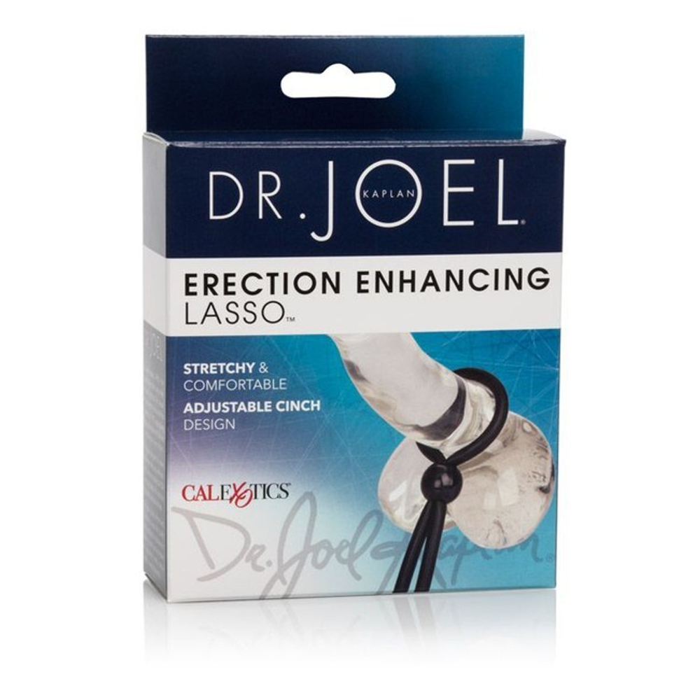 Лассо на пенис из латекса Dr. Joel Kaplan "Erection Enhancing Lasso Rings" (Цвет: черный)