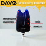 Сигнализатор поклевки для рыбалки Dayo с батарейкой 47102-D