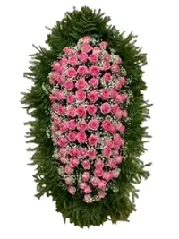 Венок на похороны из живых цветов №26 (120 см)