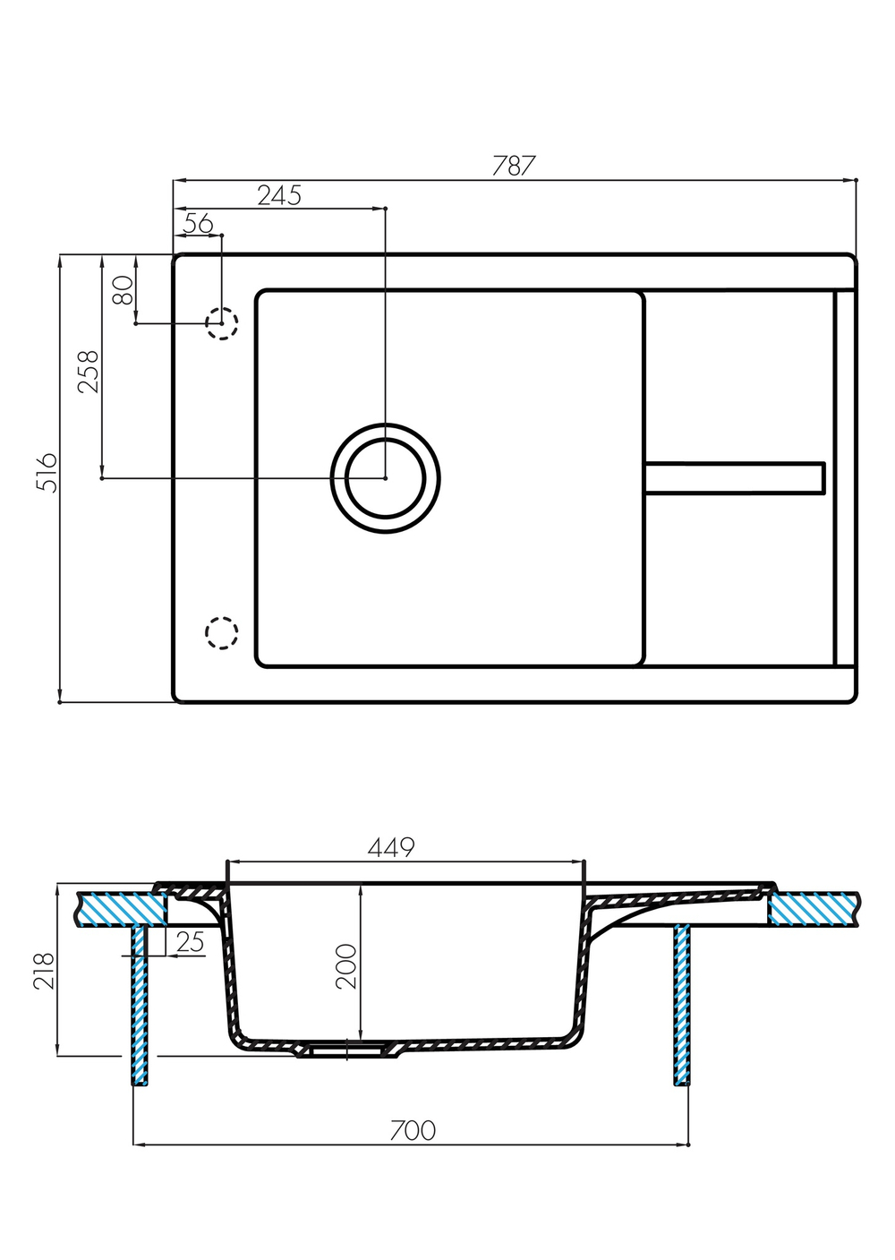 Кухонная мойка AQUATON Делия 78 Терракот