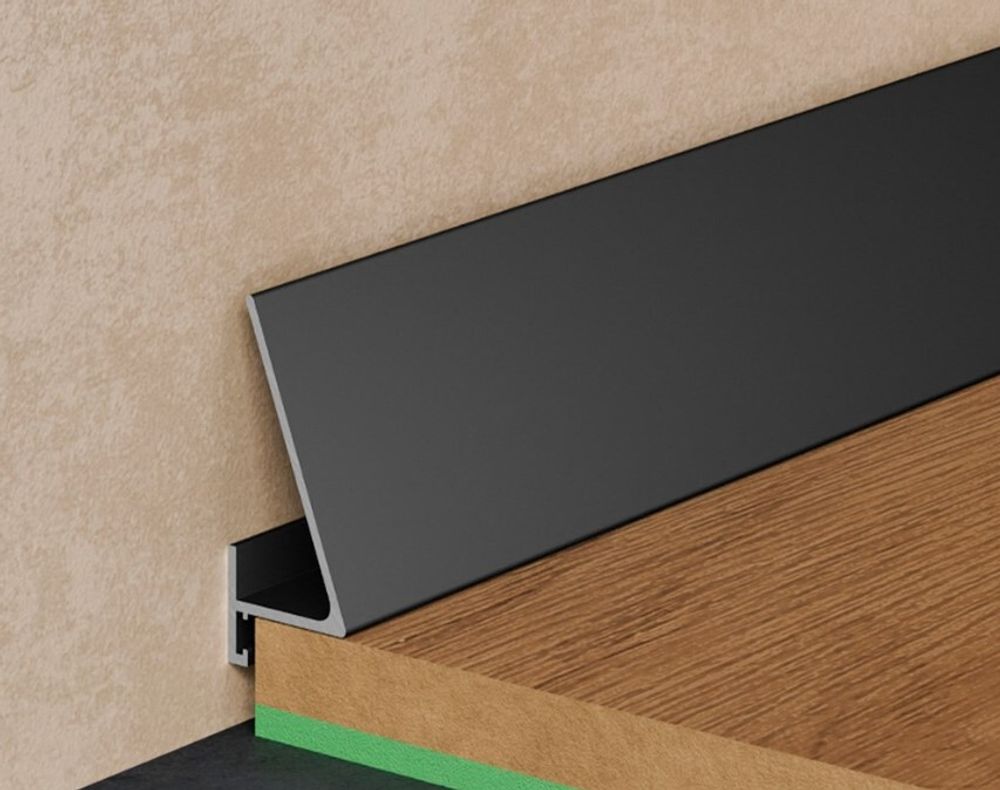 Щелевой плинтус Pro Design Corner 570 черный, 2600x15,5x35 мм