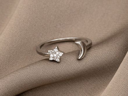 Фаланговое кольцо "Звезда и Месяц"