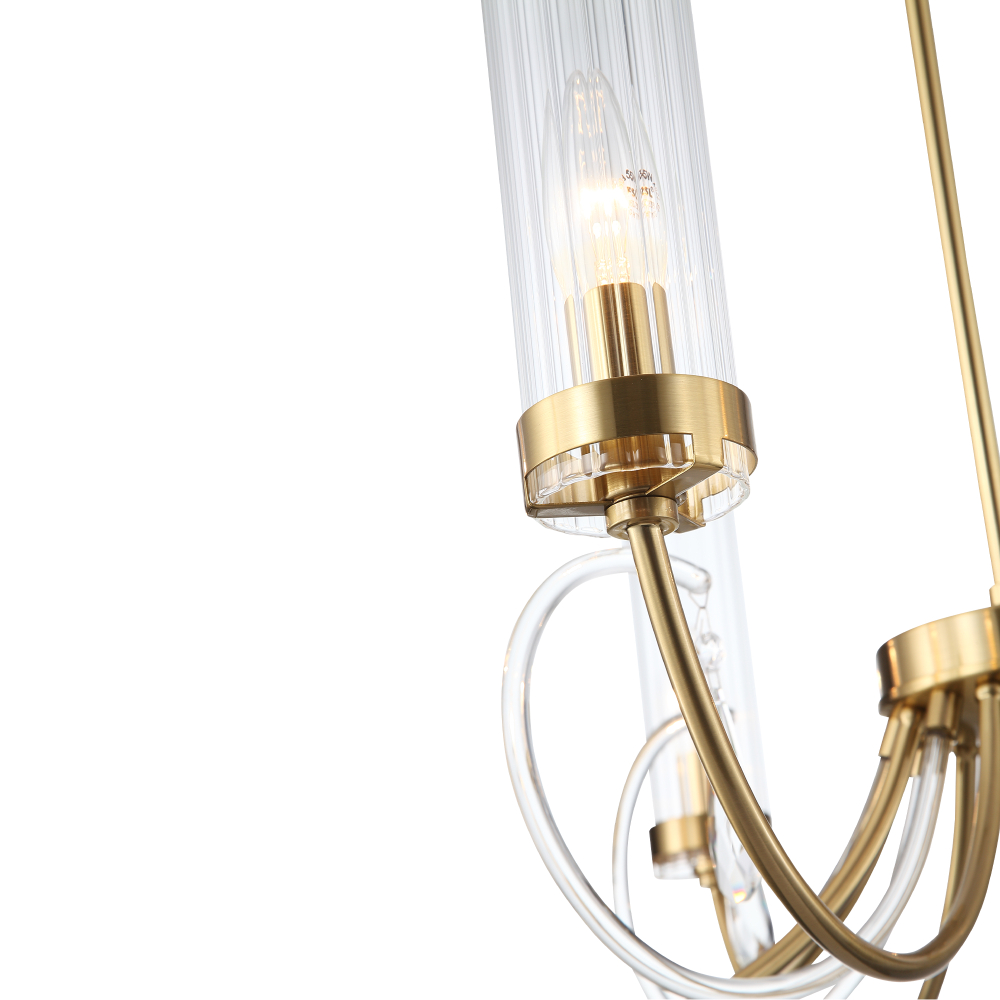 SL1400.303.08 Люстра подвесная ST-Luce Латунь/Латунь, Прозрачный E14 8*40W ИЛЛЮМИА