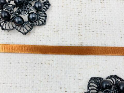 Лента атласная, ш. 0,5 см, тёмно-рыжий