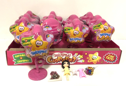 Звездный Сюрприз кар. 12г с игр.+тату для дев. 4*12