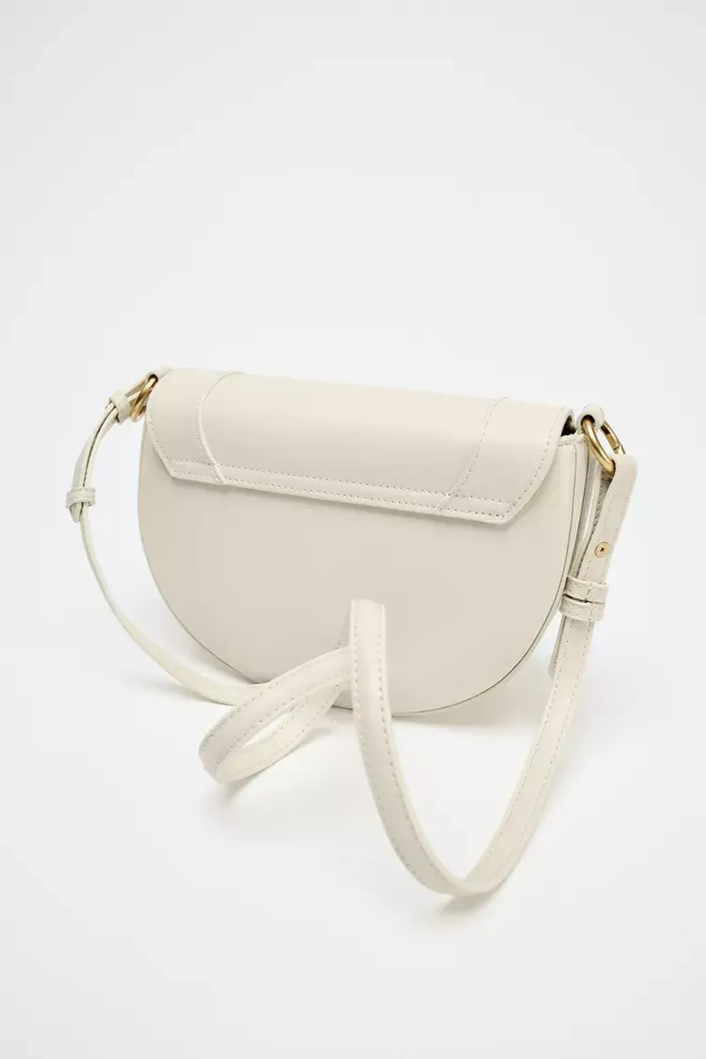 ZARA СУМКА ОВАЛЬНОЙ ФОРМЫ С ПЛЕЧЕВЫМ РЕМНЕМ, ЭКРЮ