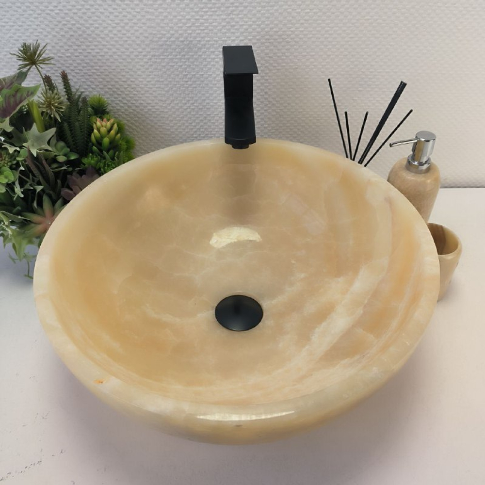 Раковина из оникса Bowl Yellow TinLip BO-62943 45*45*17 39