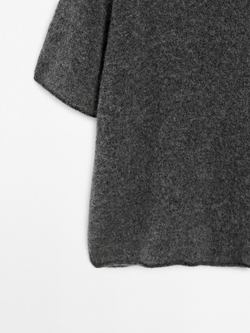 Massimo Dutti Свитер оверсайз из трикотажа с короткими рукавами, антрацитово-серый