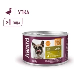 AWARD Консервы для взрослых собак, паштет из утки с брусникой, 200 г