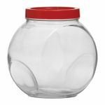 Банка для сыпучих продуктов, с красной крышкой, объем 2000 мл, стекло, PASABAHCE "БЕЛЛА", 80002СЛ1