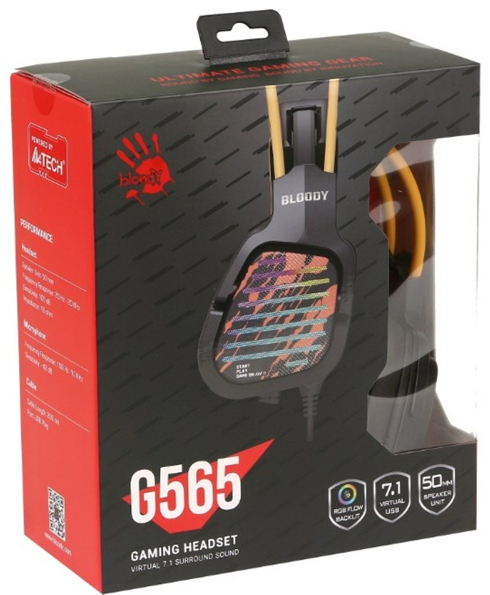 Наушники A4Tech Bloody G565 черно-желтый
