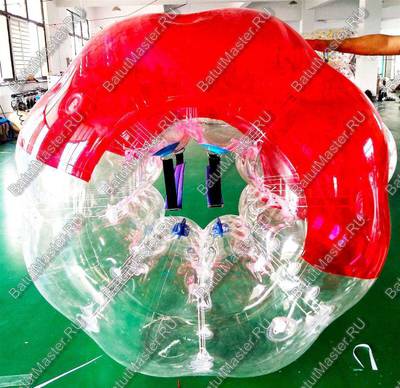 Бампербол «Прозрачно-красный», ПВХ, диаметр 1,5 м