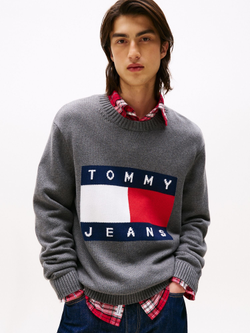 Свитер Tommy Jeans Intarsia Flag Logo Black Heather