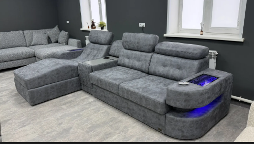 Диван Аурис с оттоманкой с баром