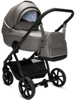 Детская коляска Noordi Fjordi Leather V2 3 в 1 с автокреслом Terra Black 1462803 Stone Grey