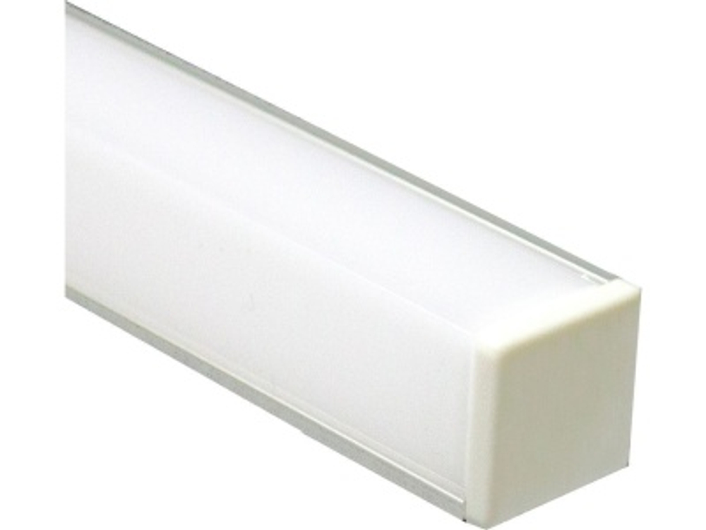 Профиль угловой Feron САВ281 для светодиодной ленты 2м квадратный серебро 2 заглушки, 4 крепежа