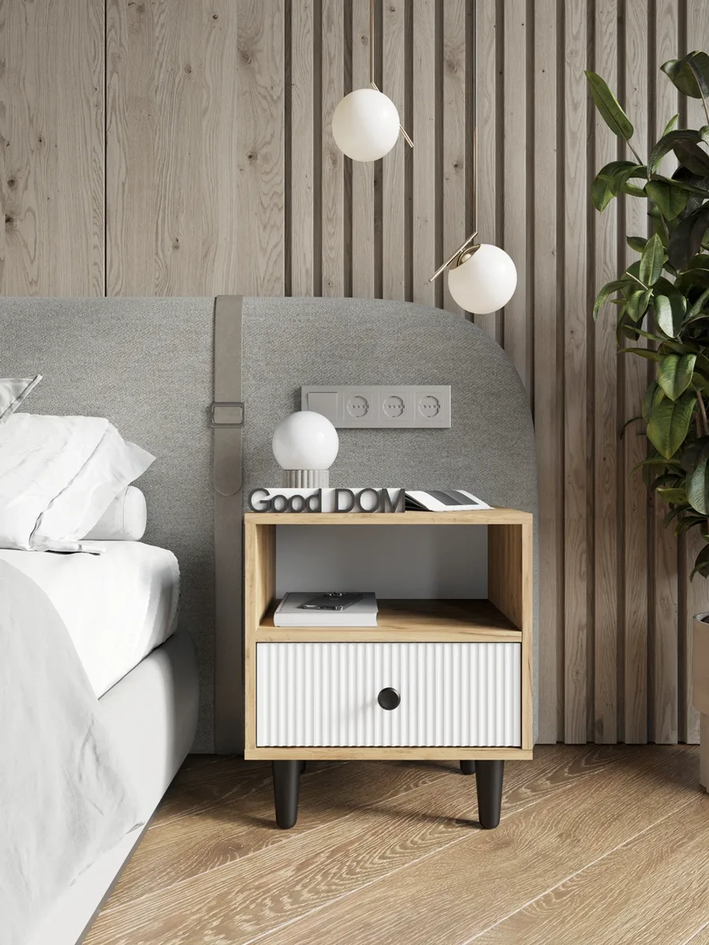 Тумба прикроватная напольная с ящиком