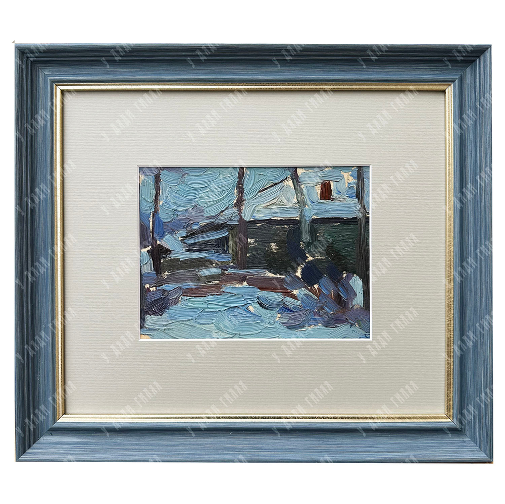 Динес Ю. С. Этюд зимний. Саратов. Картон, масло. 1940-е гг.