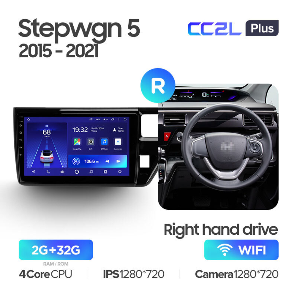 Teyes CC2L Plus 9" для Honda Stepwgn 5 2015-2021 (прав)