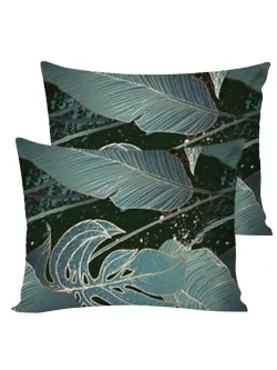 Постельное белье Полисатин Мечта "Monstera Gold" семейное Наволочка 50х70 см 2 шт Простынь на резинке 160x200 см Пододеяльник 145x215 см 2шт