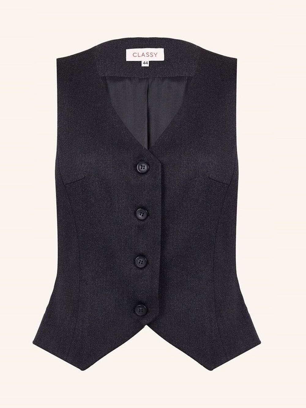 Жилет короткий графит шерсть (Размер 44)