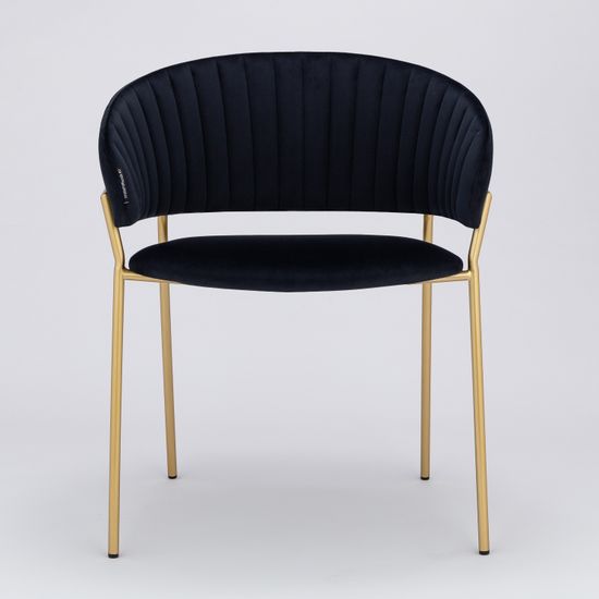 Стул Portman черный велюр с золотыми ножками